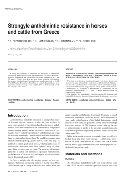 Strongyle anthelmintic resistance in horses and cattle from Greece
