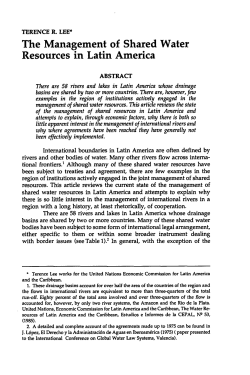 The Management of Shared Water Resources in Latin America