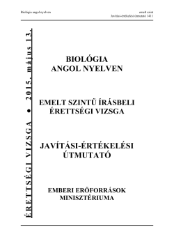 BIOLÓGIA ANGOL NYELVEN JAVÍTÁSI