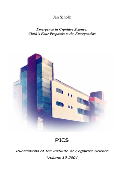 Emergence in Cognitive Science - Cognitive Science