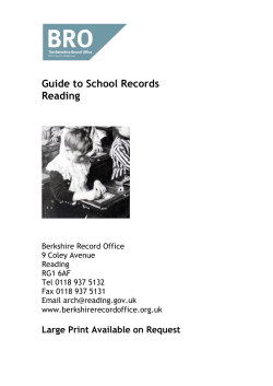 Reading Schools Guide - Berkshire Record Office