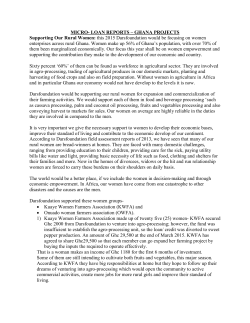 MICRO- LOAN REPORTS &ndash; GHANA PROJECTS Supporting Our