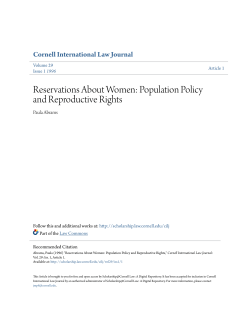 Reservations About Women: Population Policy