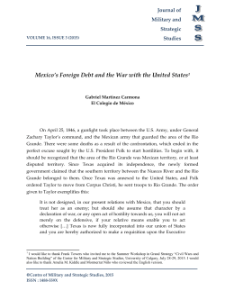 Mexico`s Foreign Debt and the War with the United States1