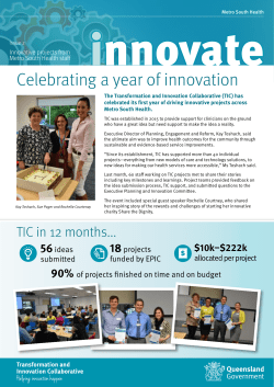 Celebrating a year of innovation - Metro South Health