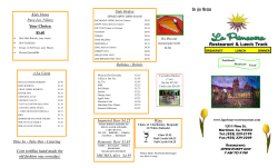 To go Menu - La Primavera Restaurant