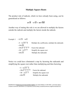 Multiply Square Roots