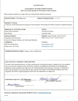 Grant Proposal - University of Wisconsin System