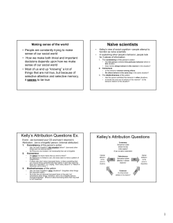 Na&iuml;ve scientists Kelly`s Attribution Questions Ex. Kelley`s Attribution