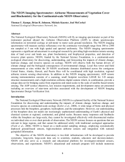 The NEON Imaging Spectrometer: Airborne