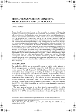 fiscal transparency: concepts, measurement and uk practice