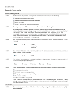 Governance - B Corporation