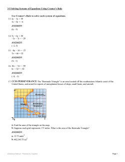 Use Cramer s Rule to solve each system of equations.