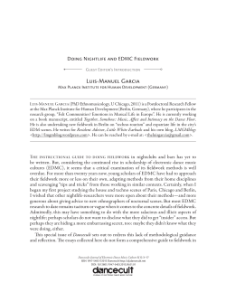 Doing Nightlife and EDMC Fieldwork