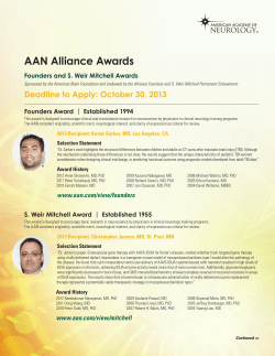 AAN Alliance Awards - American Academy of Neurology