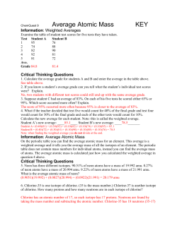 Average Atomic Mass KEY