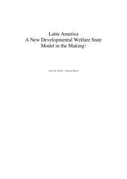 Latin America A New Developmental Welfare State Model in the
