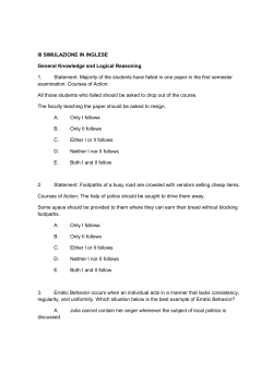 III SIMULAZIONE IN INGLESE General Knowledge and Logical