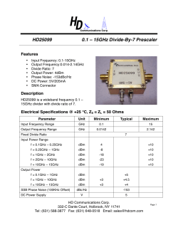 HD25099 0.1 &ndash; 15GHz Divide-By-7 Prescaler