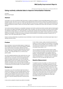 Using routinely collected data to improve immunisation histories