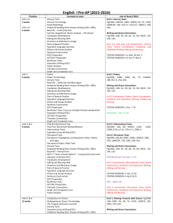 English I Pre-AP (2015