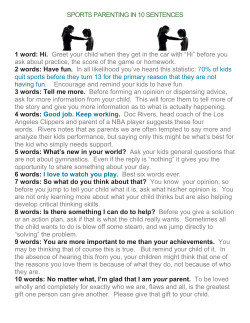 Top 10 Sport Parenting Sentences