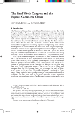 The Final Word: Congress and the Express Commerce Clause