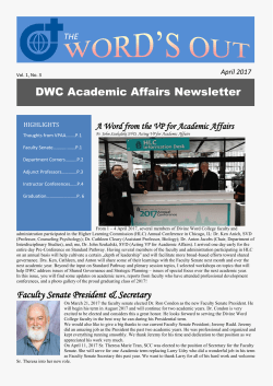 The Word`s Out Academic Affairs Newsletter