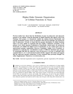 Higher-Order Genomic Organization of Cellular Functions in Yeast