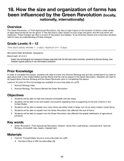 Lesson 18 - Minnesota Agriculture in the Classroom