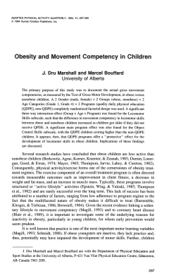Obesity and Movement Competency in Children