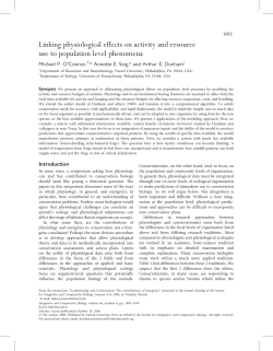 Linking physiological effects on activity and resource use to