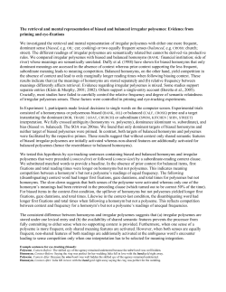 The retrieval and mental representation of biased and balanced