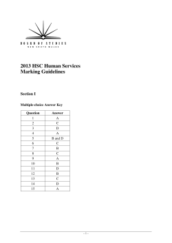 2013 HSC Human Services Marking guidelines