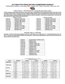 State Meet Schedule