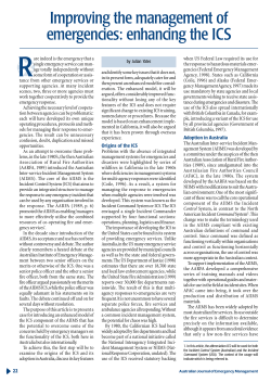 Improving the management of emergencies: enhancing the ICS