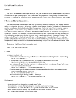 Unit Plan Fauvism