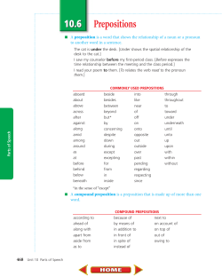 10.6 Prepositions
