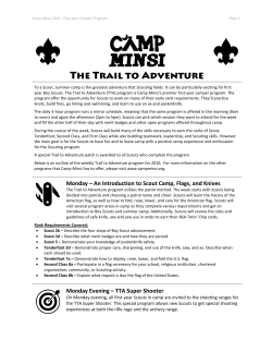 Monday &ndash; An Introduction to Scout Camp, Flags, and Knives