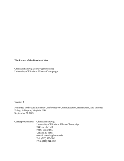 The Return of the Broadcast War - UM Personal World Wide Web