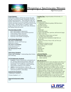 Designing a Spectroscopy Mission - Laboratory for Atmospheric and