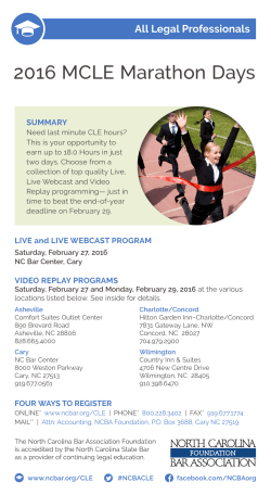 2016 MCLE Marathon Days - North Carolina Bar Association