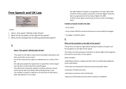 Free Speech and UK Law