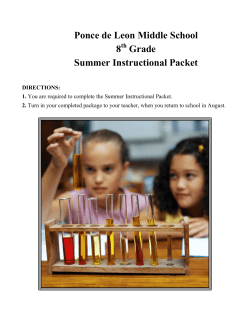 8th Grade Summer Instructional Packet