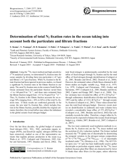 Biogeosciences Determination of total N2 fixation rates in the ocean