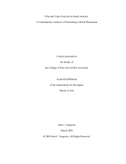 Film and Video Festivals in South America: A