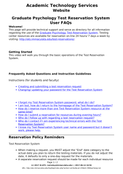 Graduate Psychology Test Reservation System User FAQs