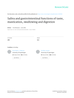 Saliva and gastrointestinal functions of taste