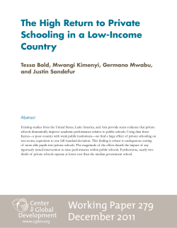 The High Return to Private Schooling in a Low
