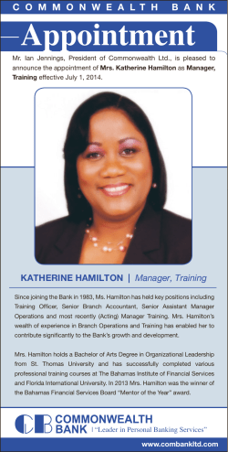 Appointment KATHERINE HAMILTON